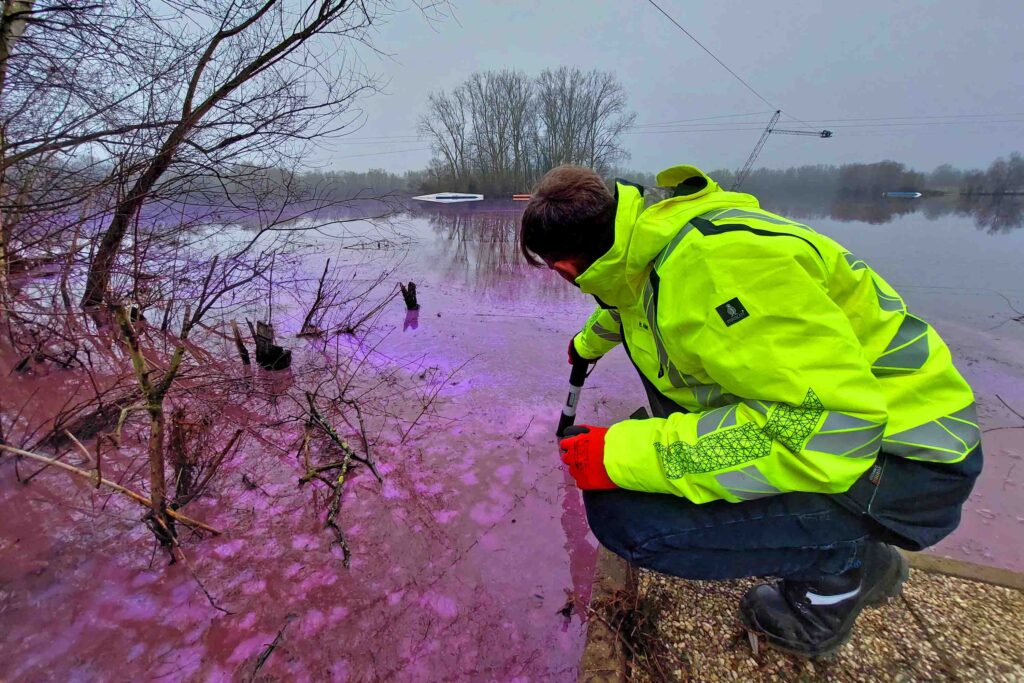 Wirtschaftsbetriebe Duisburg warnen vor Burgunderblutalgenbefall im kleinen Toeppersee