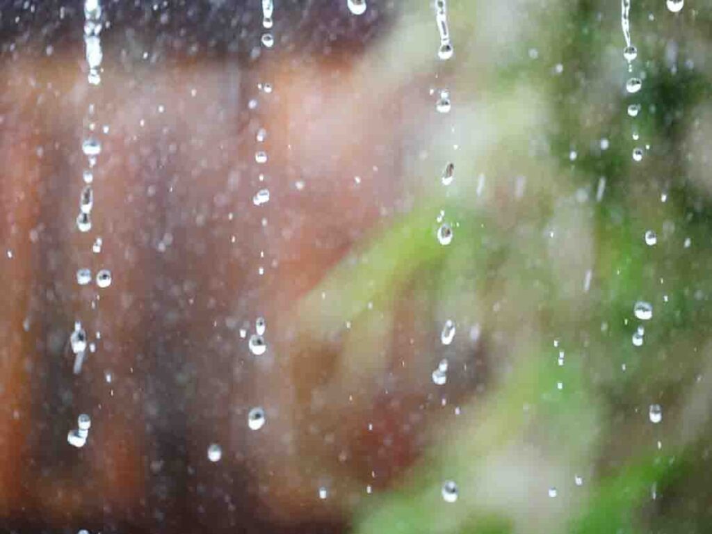 Regen an der Scheibe