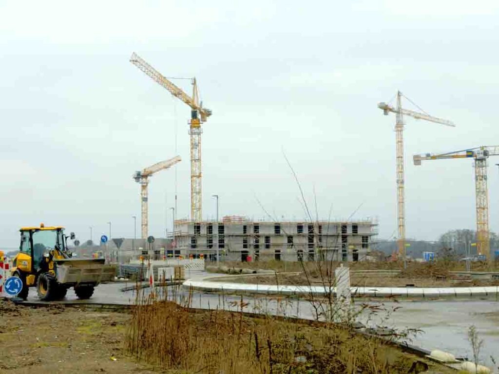 Bauarbeiten im Neubauprojekt Duisburg Wedau-Nord