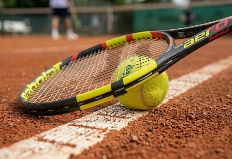 Tennisschläger mit Ball