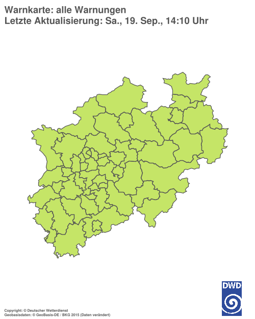 Aktuelle Warnkarte: Nordrhein-Westfalen
